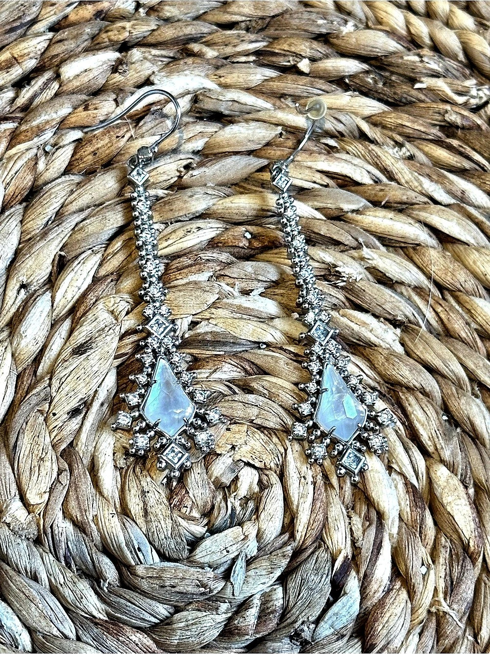 Kendra Scott Alice Drop Earrings Silver Crystal